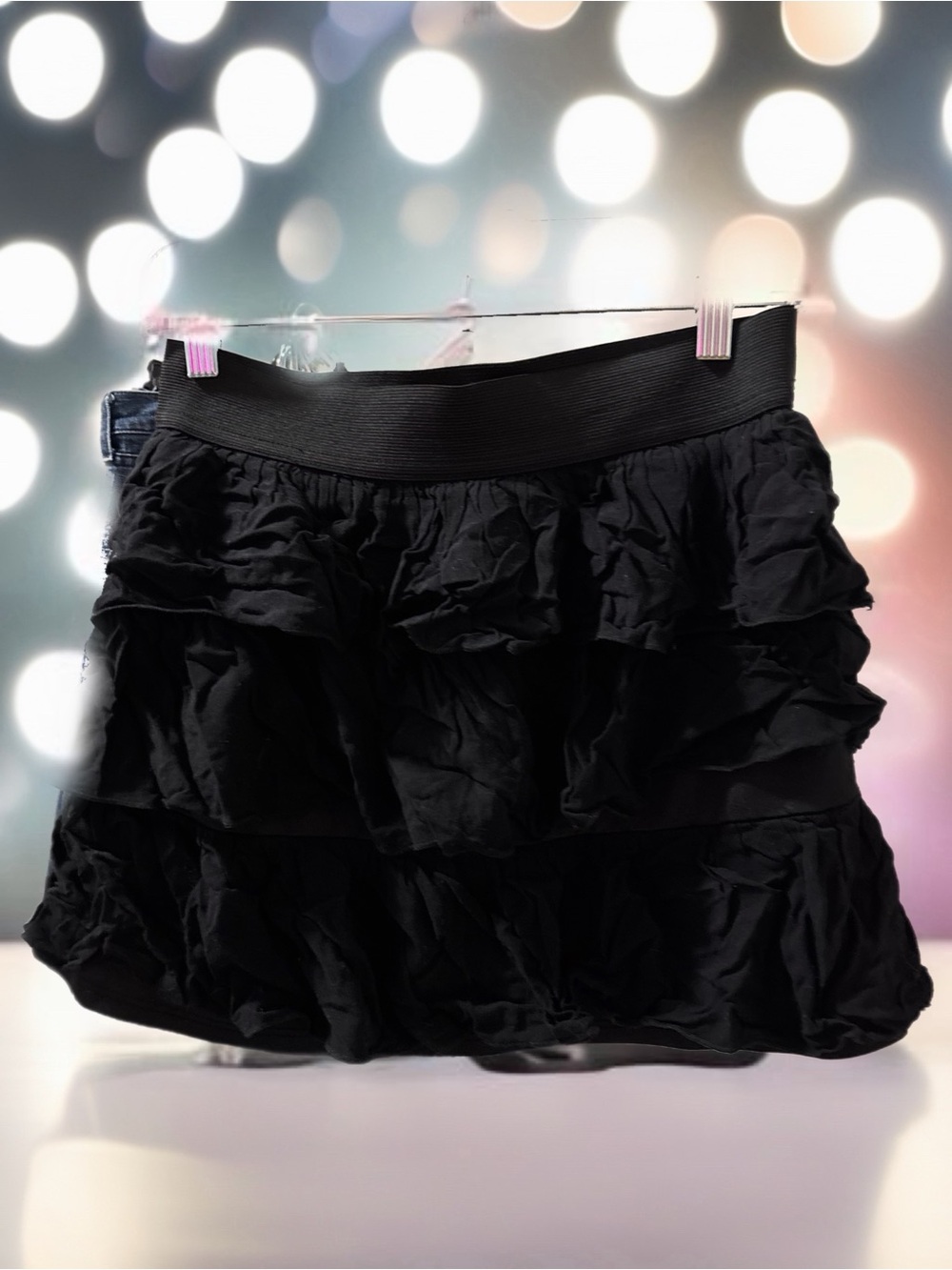 B Wear Black Tiered Ruffle Skirt - Women